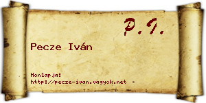 Pecze Iván névjegykártya